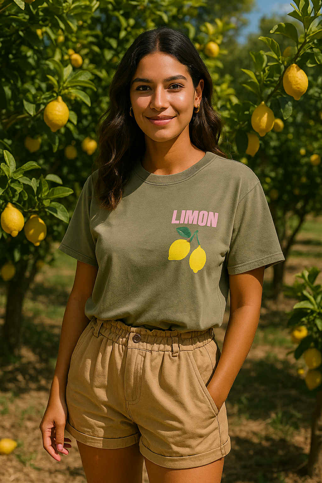 Short coton camel