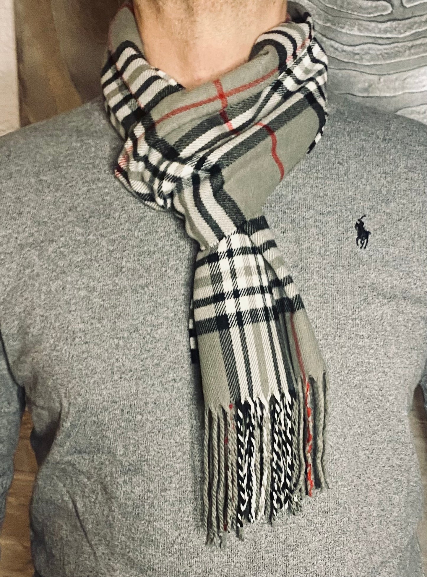 Écharpe homme à carreaux