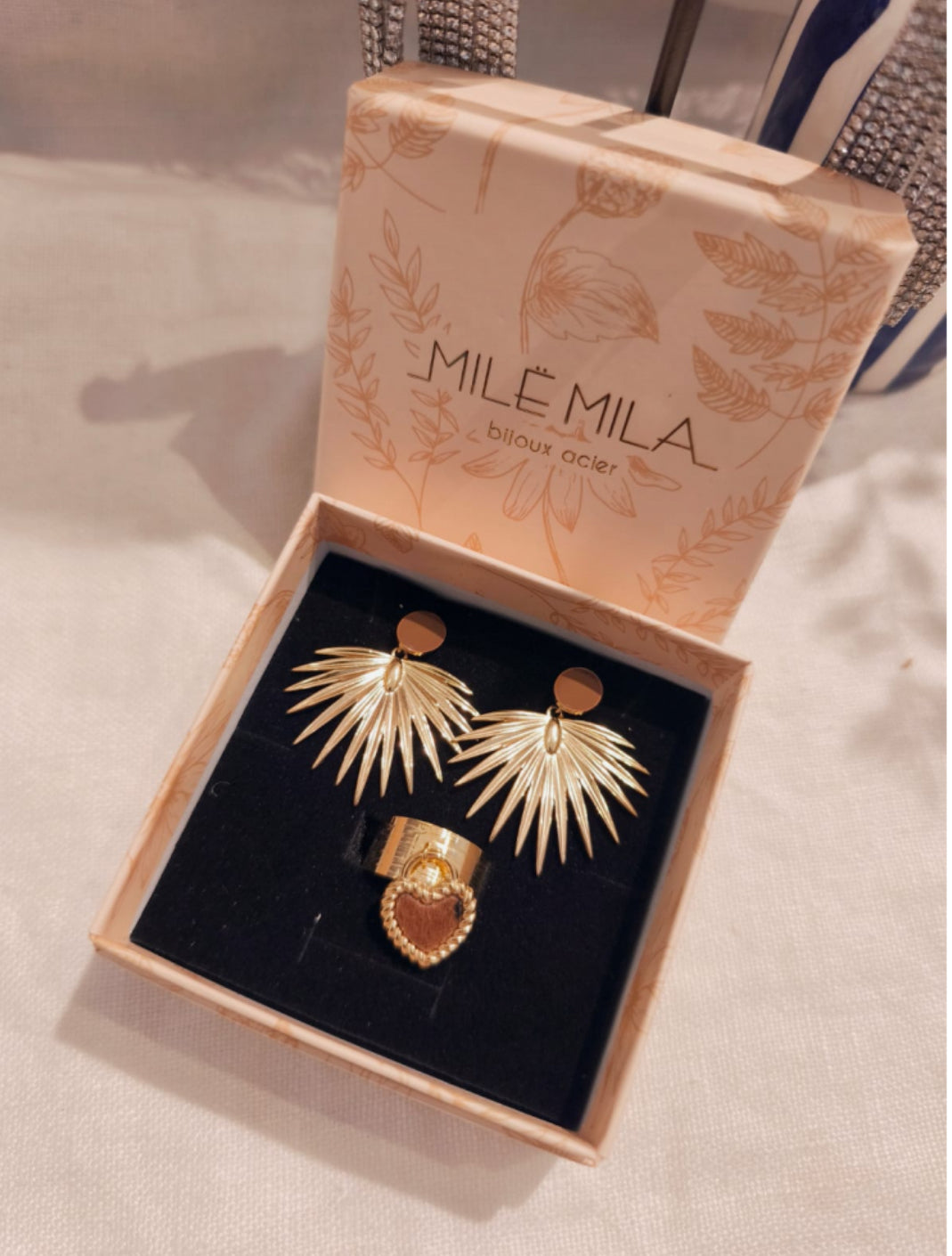 Coffret ensemble bague et boucles d’oreilles