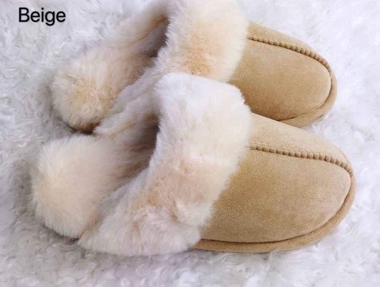 Pantoufles avec fourrure