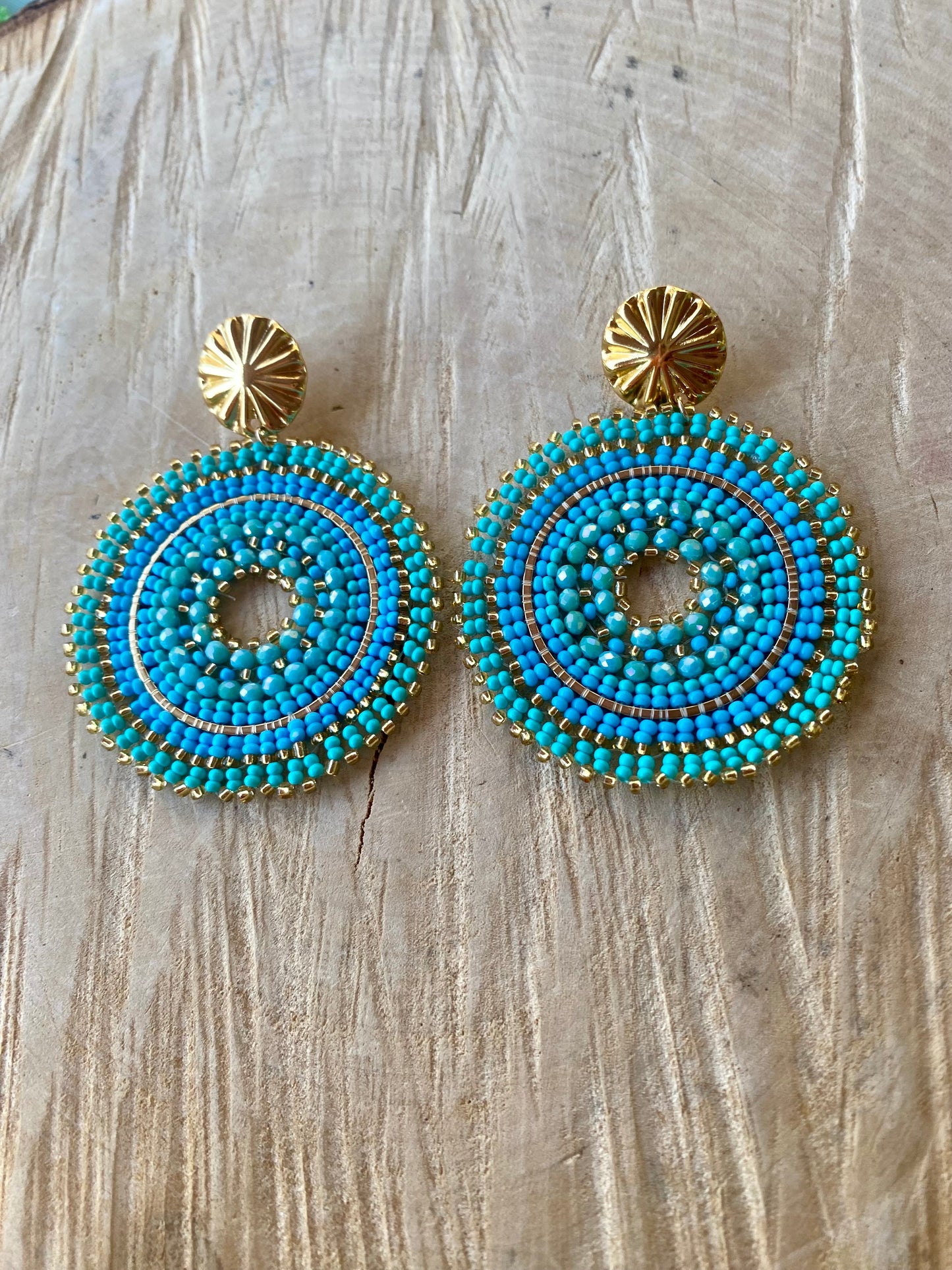 Boucles d’oreilles perles turquoise