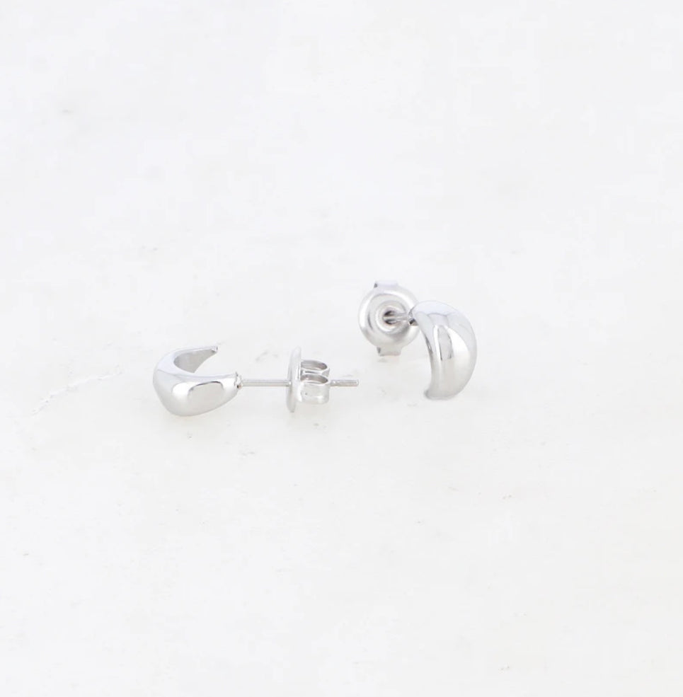 Boucles puces – anneau bombé argent