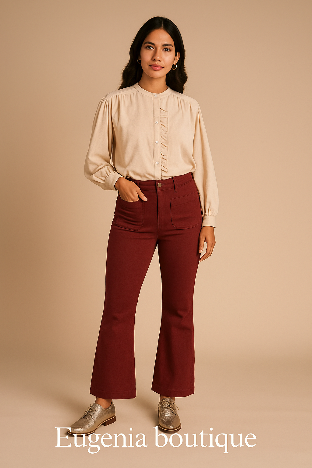 Pantalon toile avec poches plusieurs coloris