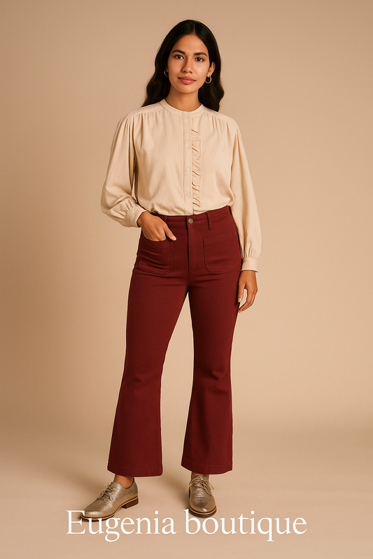 Pantalon toile avec poches plusieurs coloris