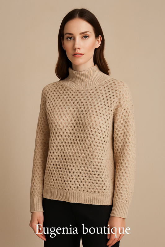 Pull col montant laine et cachemire