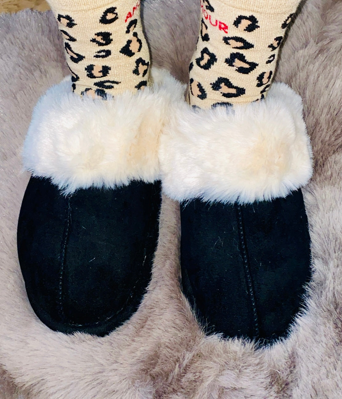 Pantoufles avec fourrure