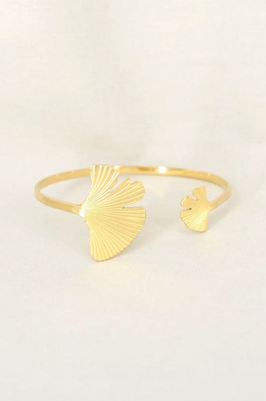 Bracelet jonc feuilles