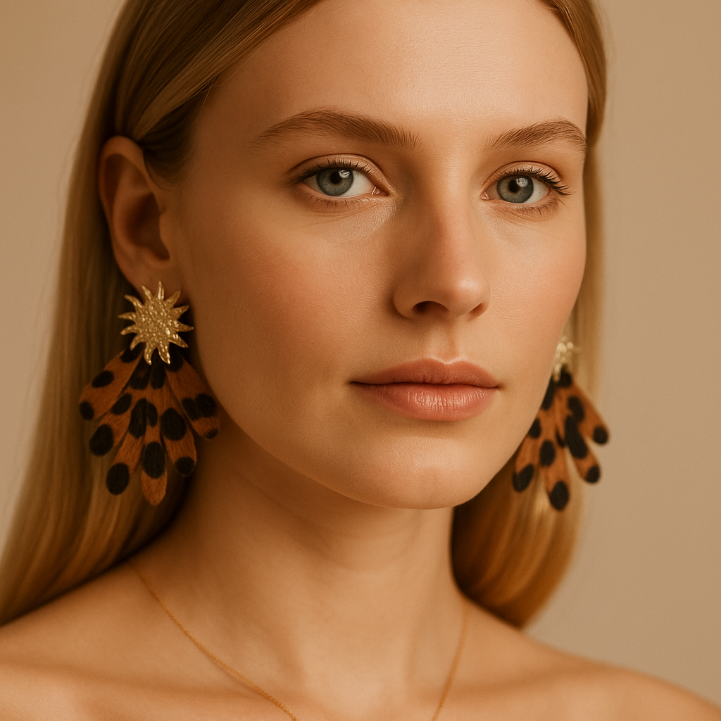 Boucles d’oreilles soleil léopard choco