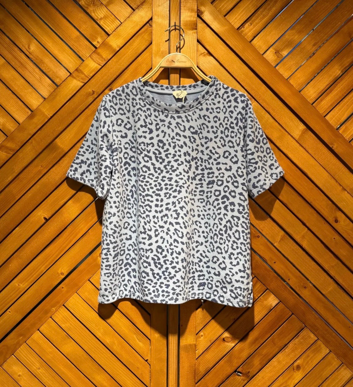 T.shirt coton épais motif léopard