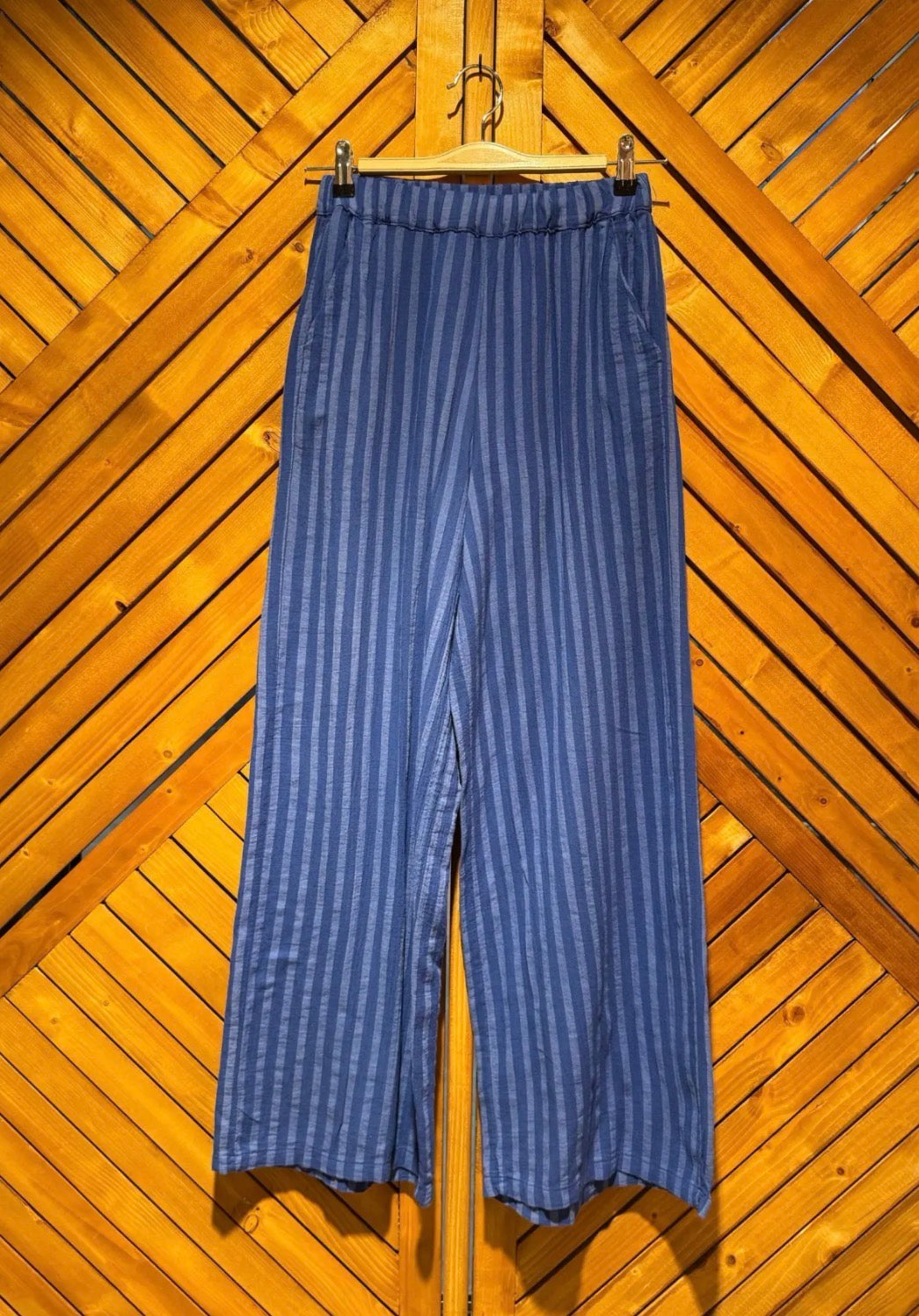Pantalon fluide rayé en coton