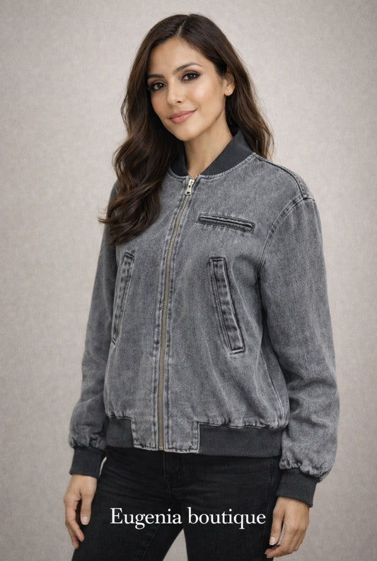 Veste denim noir