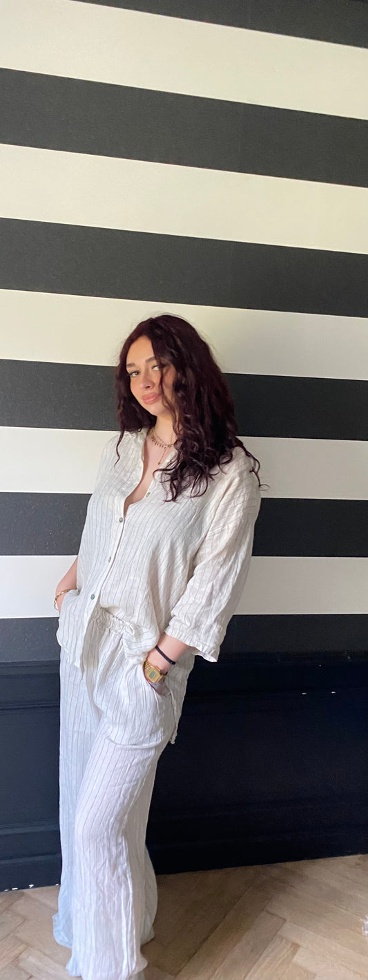 Chemise à ligne en lin