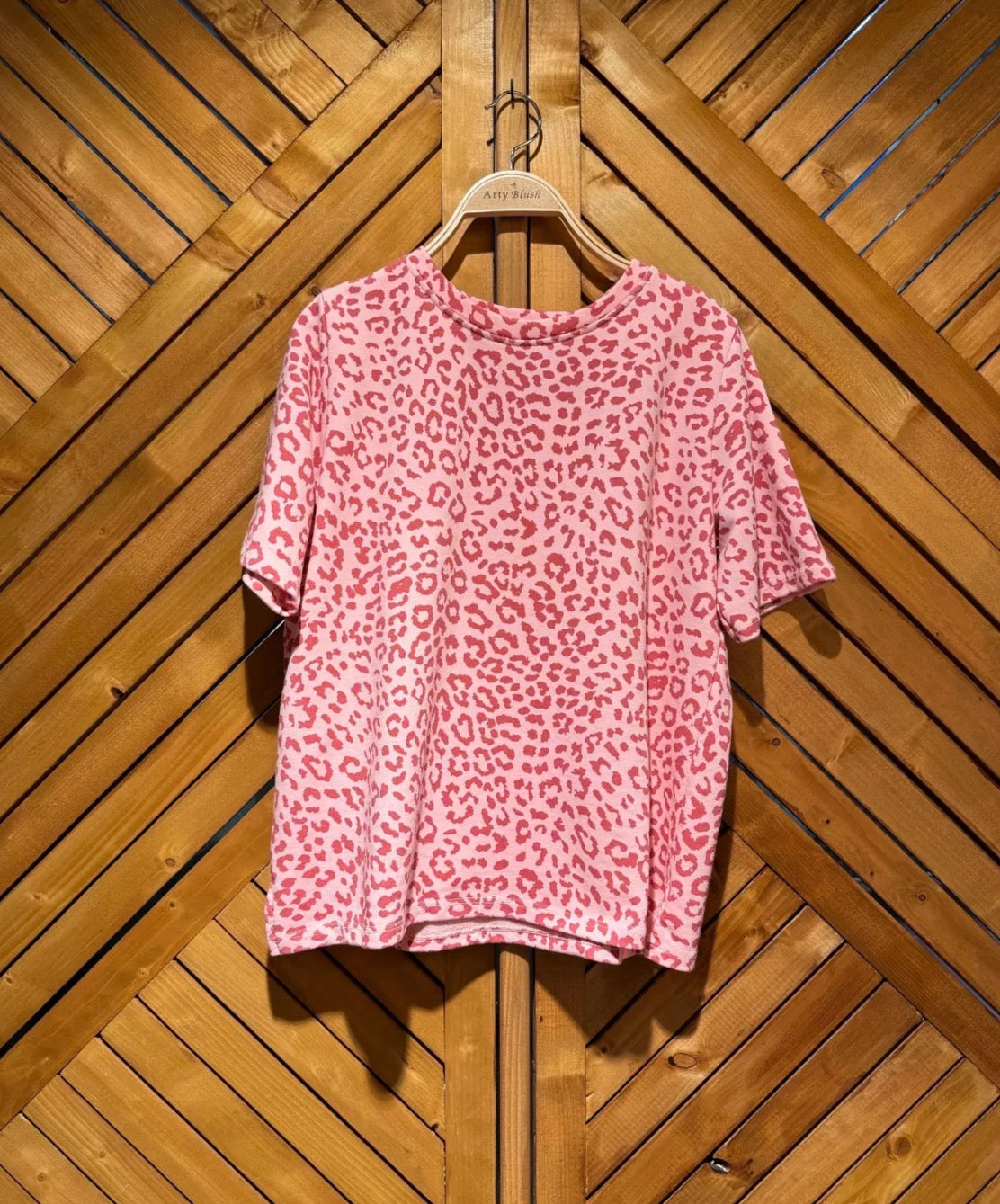 T.shirt coton épais motif léopard