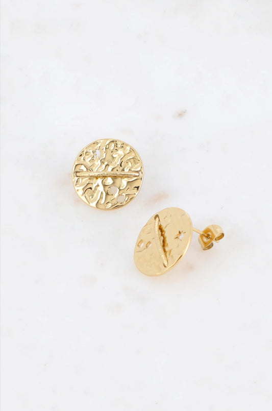 Boucles puces effet martelé étoile ajourée – acier inoxydable