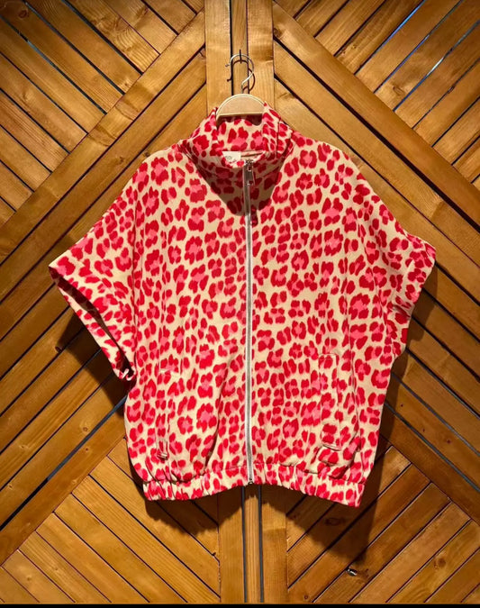 Veste zippée léopard