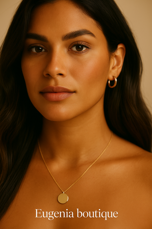 Sautoir plaque dorée