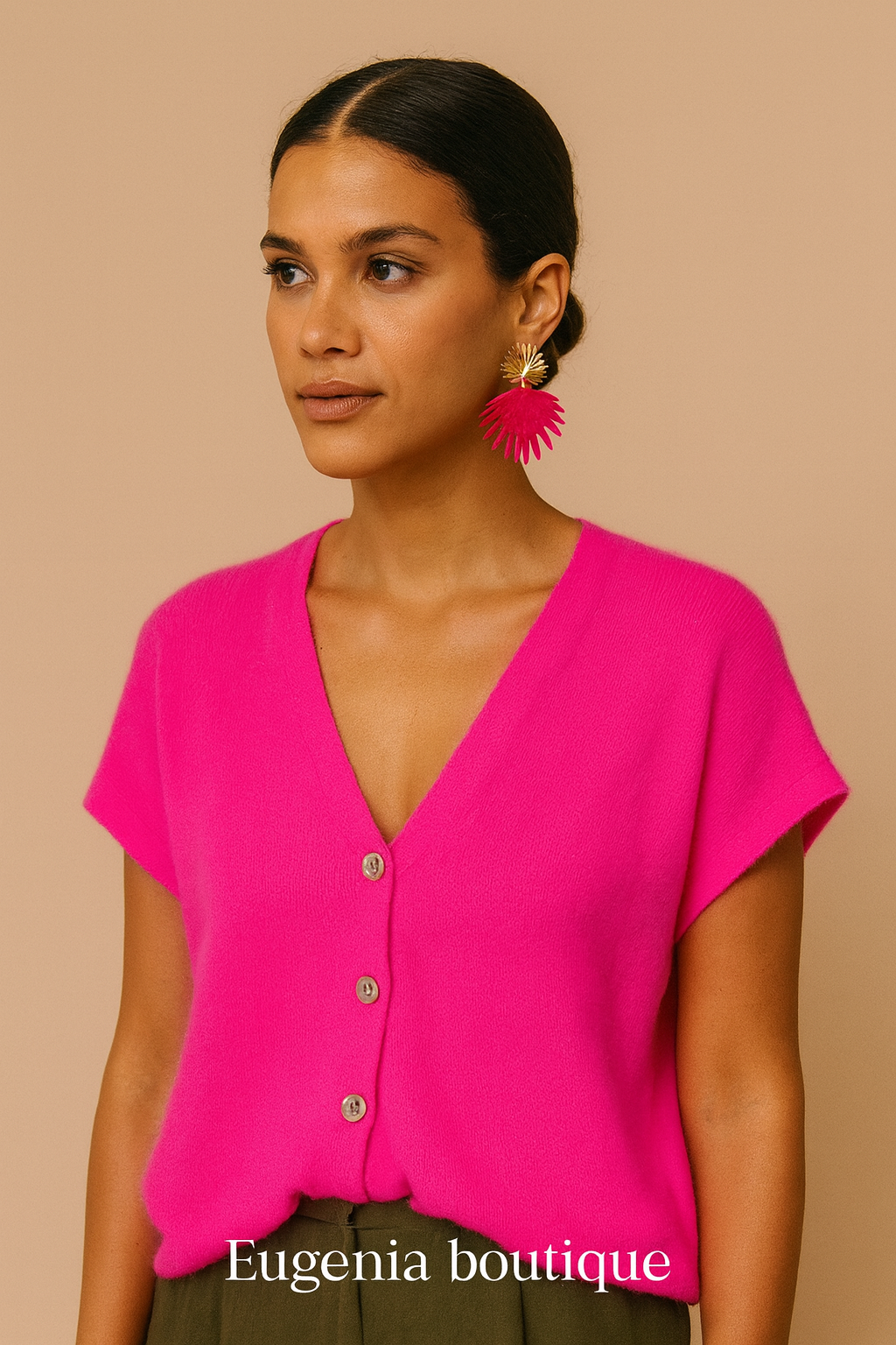 Gilet sans manche fuchsia