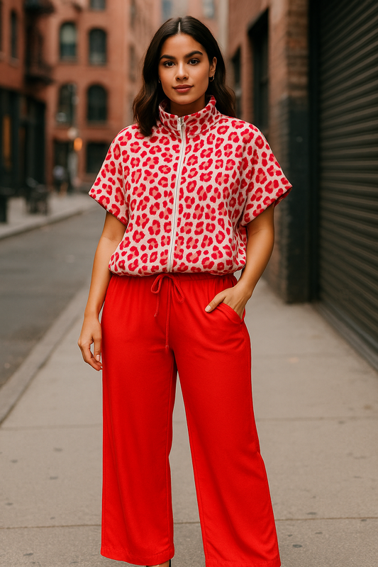 Veste zippée léopard