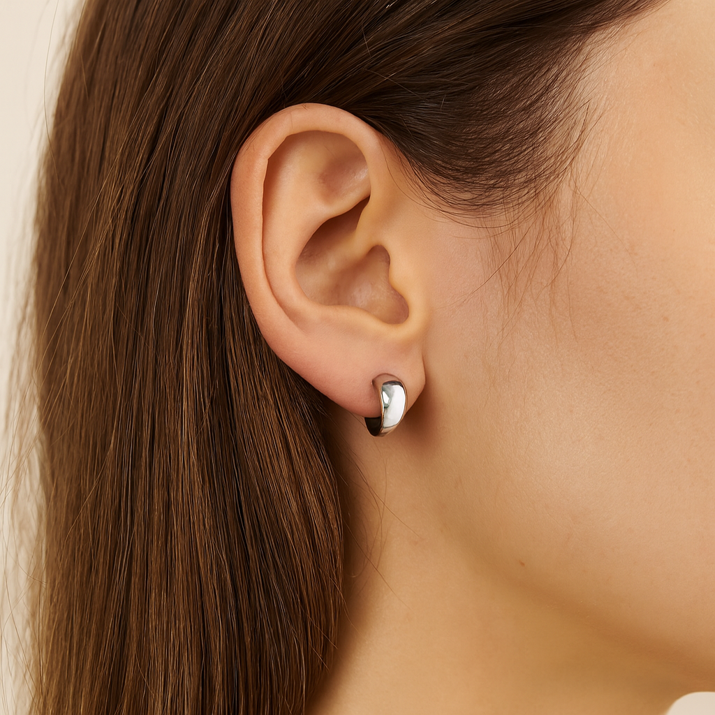 Boucles puces – anneau bombé argent