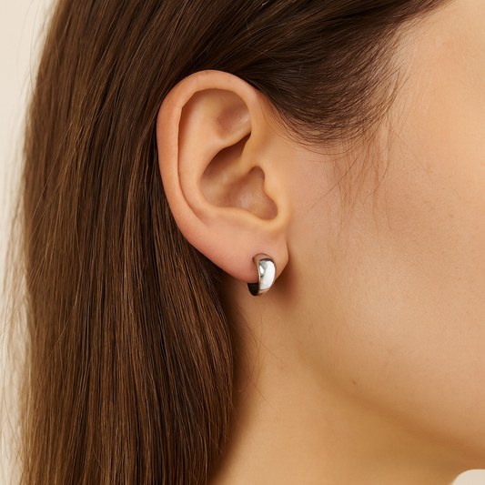 Boucles puces – anneau bombé argent