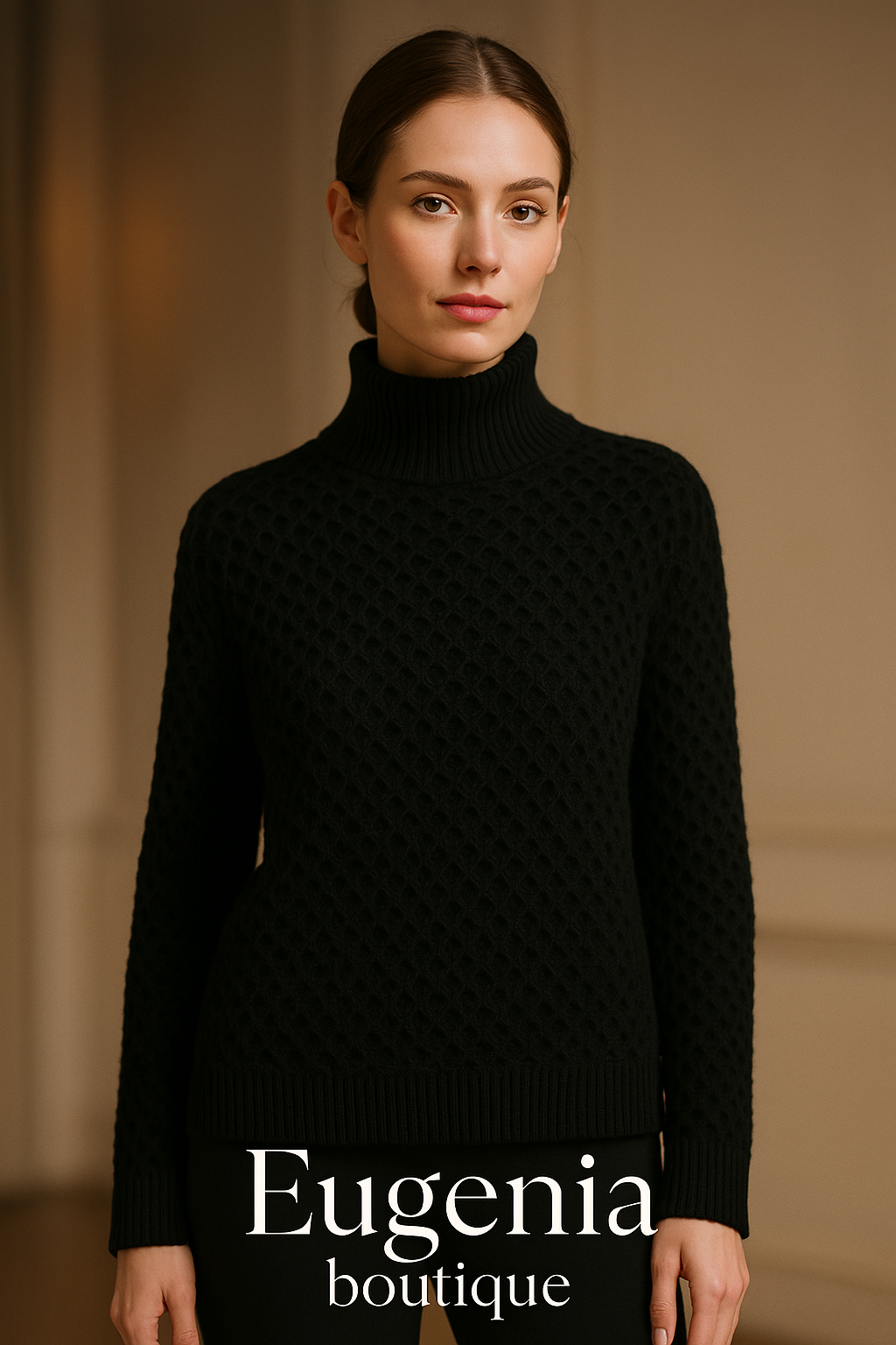 Pull col montant laine et cachemire