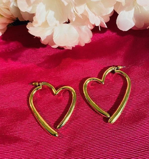 Boucles d'oreilles grand coeur